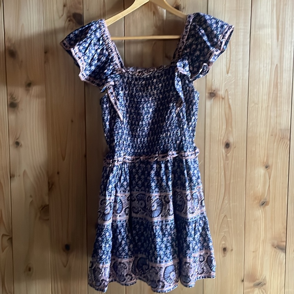Sea New York Navy and Beige Smocked Mini Dress - Picture 5 of 8